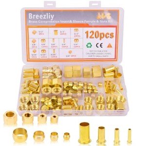 Compression Sleeve Ferrule Fitting Assortment Kit - 120pcs