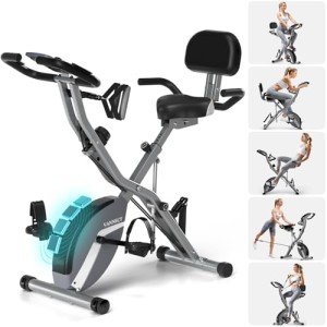 VANNECT 5-In-1 Folding Exercise Bike with Resistance Bands