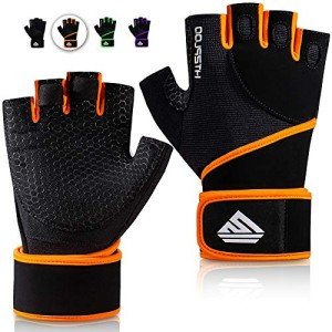 HTZPLOO Gym Workout Gloves with Wrist Support