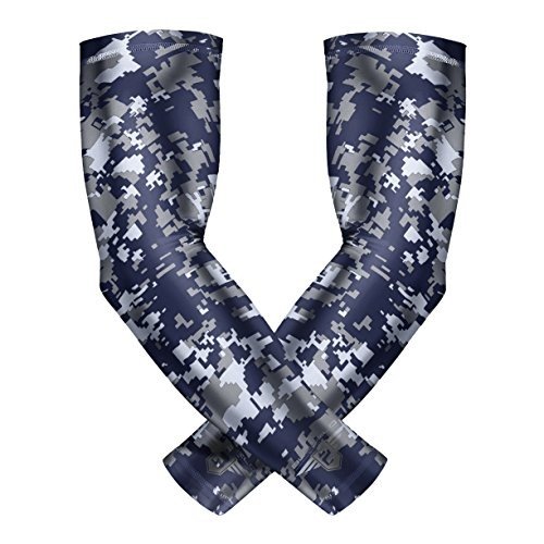 Navy Camo Compression Arm Sleeves for Sports