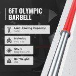 TECHNOAGE 6FT 350LBS Olympic Barbell for Weightlifting