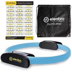 14" Pilates Ring with Workout Poster - Blue