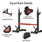 Adjustable Squat and Barbell Rack for Home Gym