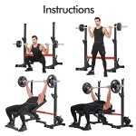 Adjustable Squat and Barbell Rack for Home Gym