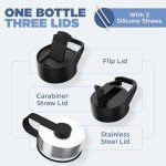 Leakproof Insulated Water Bottle with Straw