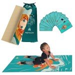 Kids Yoga Mat Set with Dolls and Yoga Cards