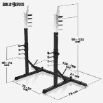 Adjustable Multi-Functional Squat Rack with Dip Handles