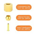 60PCS Brass Compression Fitting Kit for Home Gym