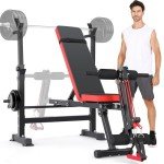 Versatile 6-in-1 Weight Bench with Barbell Rack