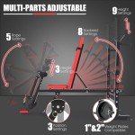 Versatile 6-in-1 Weight Bench with Barbell Rack