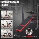 Versatile 6-in-1 Weight Bench with Barbell Rack