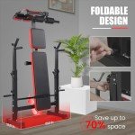 Versatile 6-in-1 Weight Bench with Barbell Rack