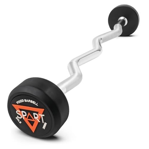 20lb Rubber Coated EZ Curl Fixed Barbell