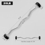 20lb Rubber Coated EZ Curl Fixed Barbell