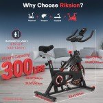 RIKSION Indoor Exercise Spin Bike with Tablet Stand