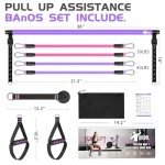 Qicool Pilates Bar with Resistance Bands - Purple