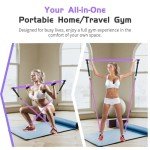 Qicool Pilates Bar with Resistance Bands - Purple