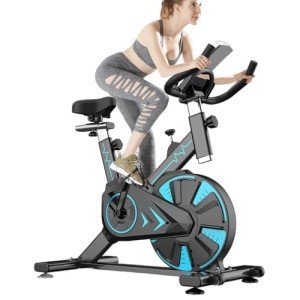 LYMCY Quiet Indoor Exercise Bike with Tablet Holder
