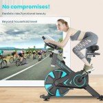 LYMCY Quiet Indoor Exercise Bike with Tablet Holder