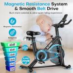 Adjustable Magnetic Resistance Spin Bike with App