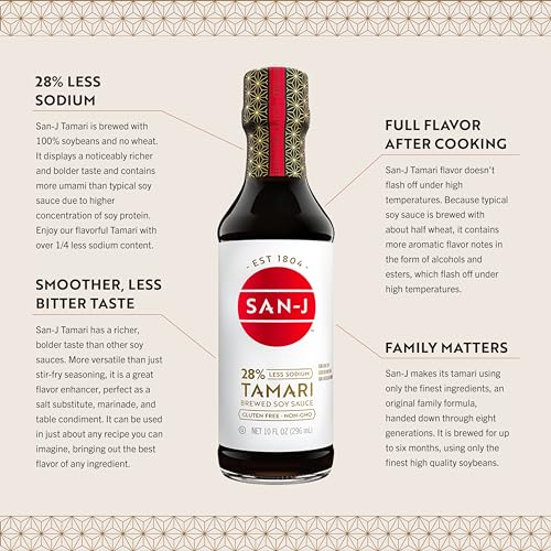 San-J Gluten-Free Tamari Sauce, Low Sodium, 300ml