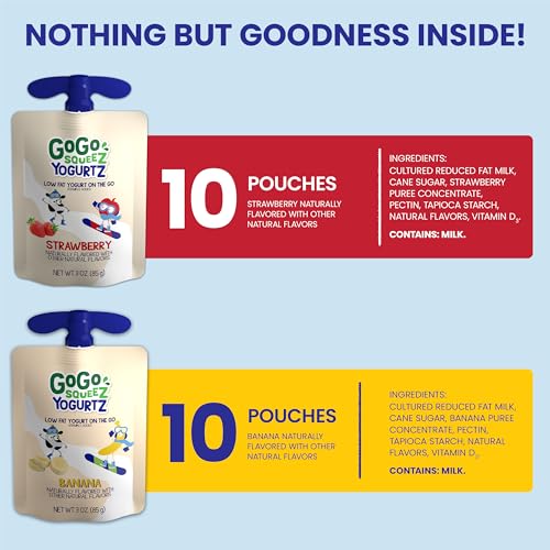 GoGo Squeez Yogurt Strawberry Banana Pack - 20 Pouches