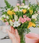 Rose and Freesia Fresh Floral Arrangement for Any Occasion