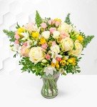 Rose and Freesia Fresh Floral Arrangement for Any Occasion