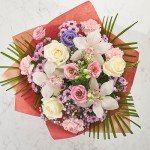Orchid and Rose Bouquet with Pink Carnations