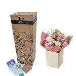 Orchid and Rose Bouquet with Pink Carnations
