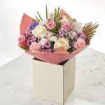 Orchid and Rose Bouquet with Pink Carnations