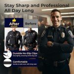 Adjustable Military Shirt Stays with Non-Slip Clips