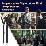 Adjustable Military Shirt Stays with Non-Slip Clips