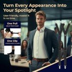 Adjustable Military Shirt Stays with Non-Slip Clips