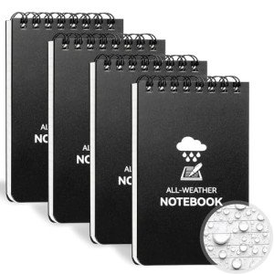 COIDEA Waterproof Pocket Notepad - 4 Pack
