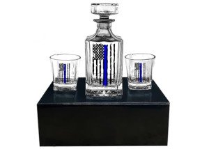 Rogue River Tactical Blue Line Whiskey Decanter Set