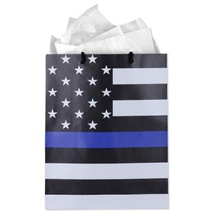 Durable Police Gift Bag with Tissue Paper
