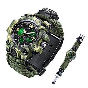 Kavie Men's Tactical Waterproof Survival Watch