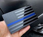 USA Thin Blue Line Metal Flag for Vehicles
