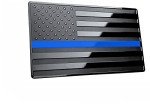 USA Thin Blue Line Metal Flag for Vehicles