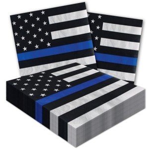 Thin Blue Line Police Luncheon Napkins - 48 Pack