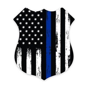 Thin Blue Line Police Badge Decal Sticker Set