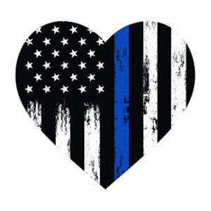Thin Blue Line Heart Decal Stickers for Cars
