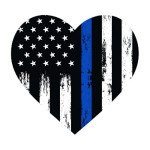Thin Blue Line Heart Decal Stickers for Cars