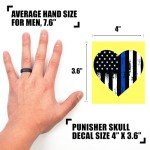 Thin Blue Line Heart Decal Stickers for Cars