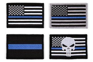 Thin Blue Line American Flag Patch 4-Pack