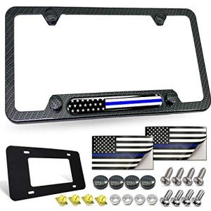 Thin Blue Line License Plate Frame - Patriotic Car Tag