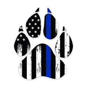 Thin Blue Line Dog Paw Decals for Cars