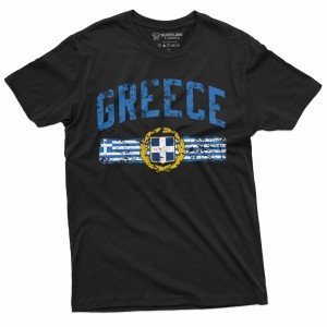 Men's Green Greek Flag Patriotic T-Shirt