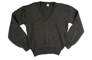 Greek Military Wool V-Neck Sweater - Gray